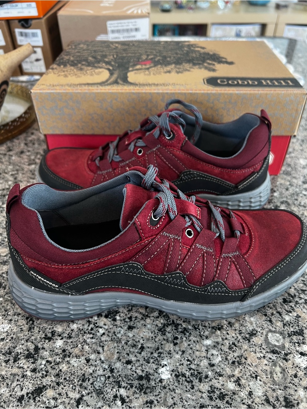 Cobb Hill by New Balance Men’s Burgundy and Gray Athletic Lace-Up Sneakers